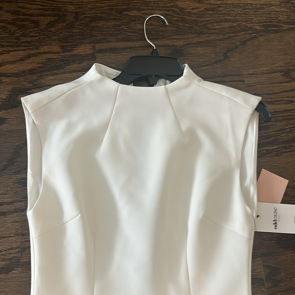 White Ultimate Muse Pearl Drop Sleeveless dress